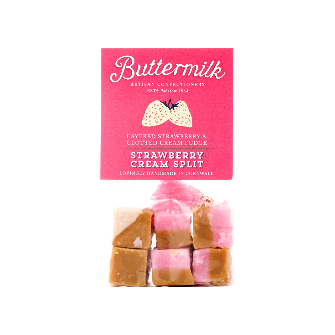 Buttermilk Strawberry Cream Split Fudge 175g