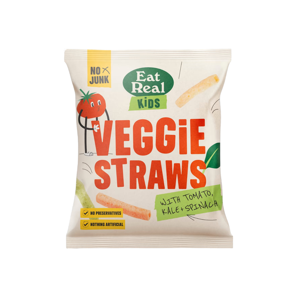 Eat Real Kid's Veggie Straws with Kale, Tomato & Spinach 20g