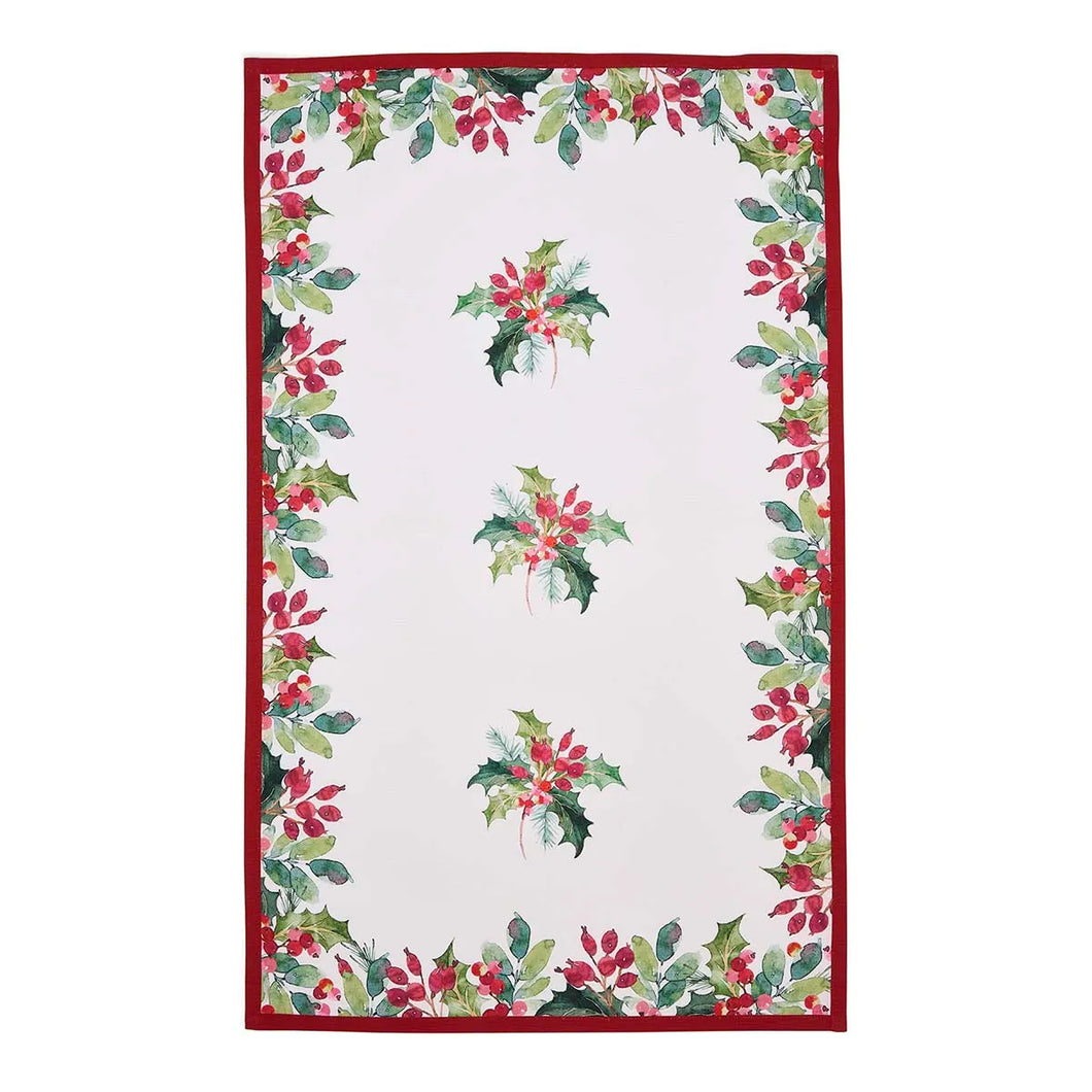 Botanic Garden Christmas Holly Tea Towel