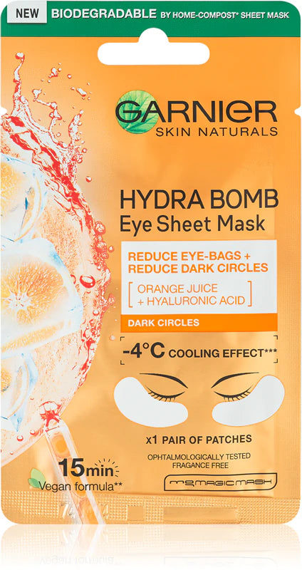 Garnier Hydra Bomb Eye Sheet Mask - Hyaluroic Acid & Orange Juice