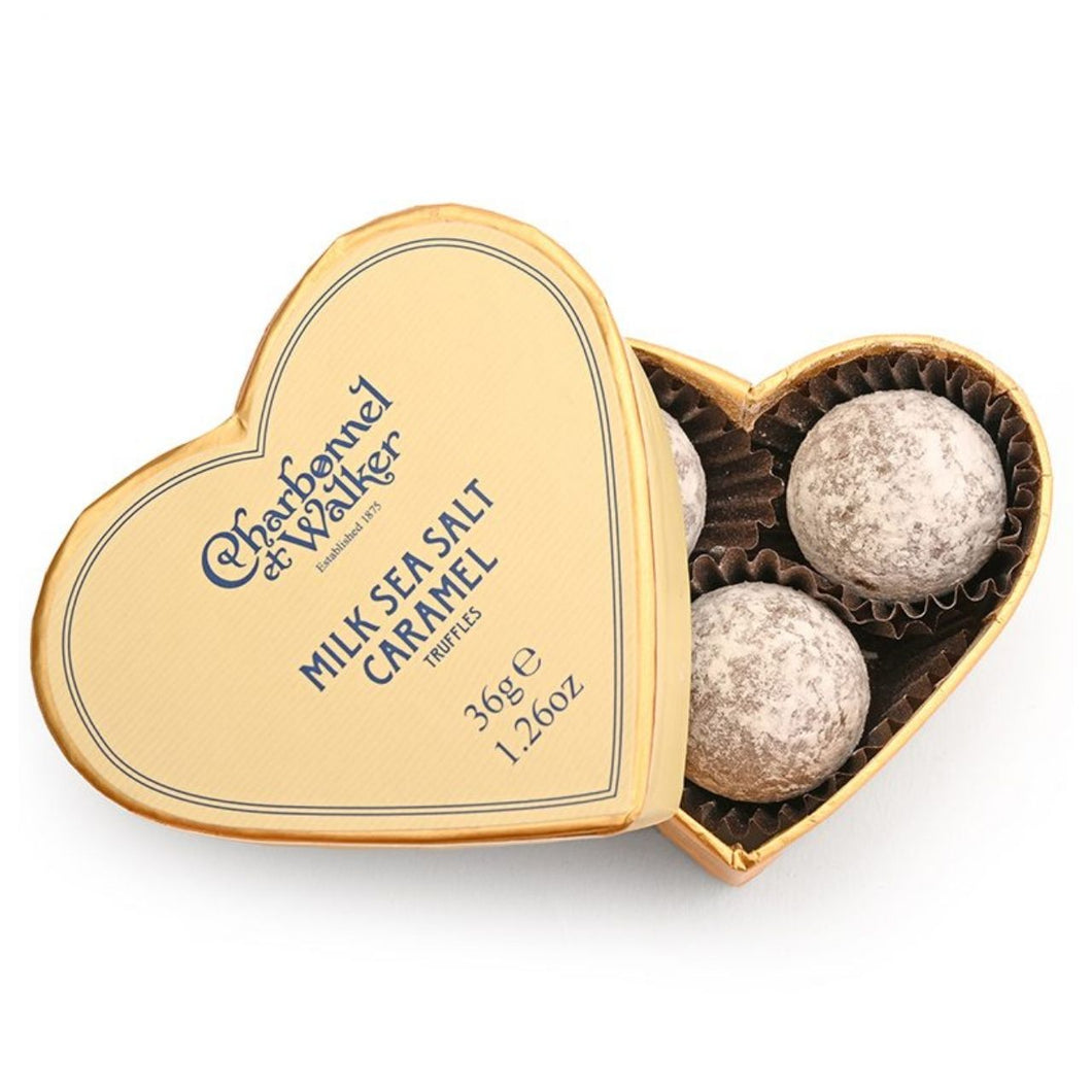 Charbonnel et Walker Milk Sea Salt Caramel Chocolate Truffles Mini Heart 36g