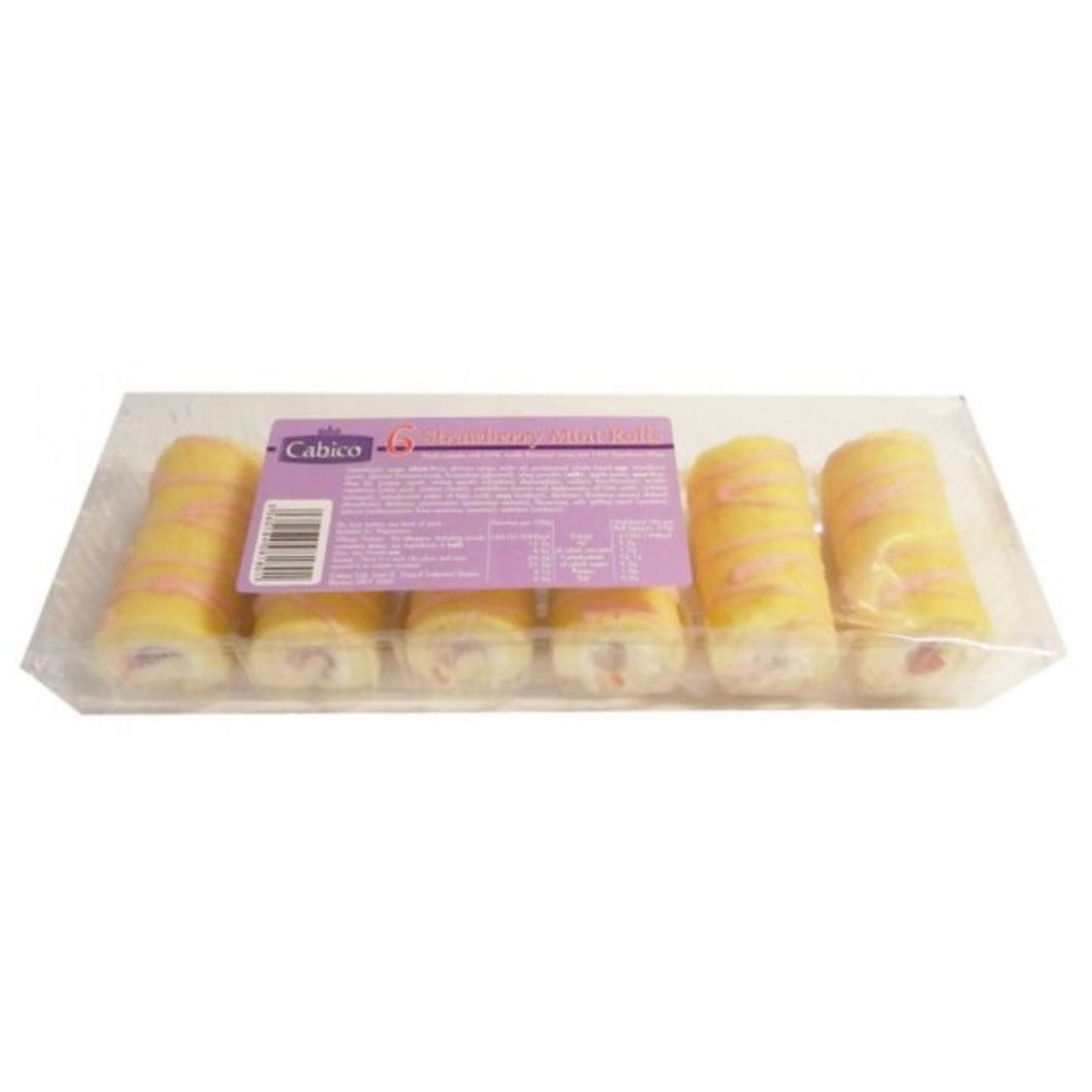 Cabico 6 Strawberry Mini Rolls 150g