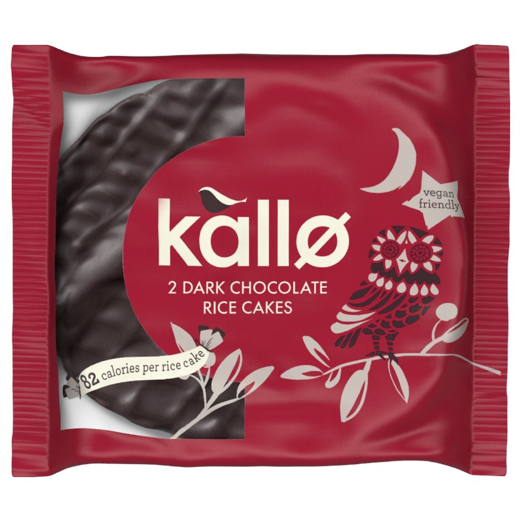 Kallo Dark Chocolate Topped Rice Cakes Twin Pack 33g
