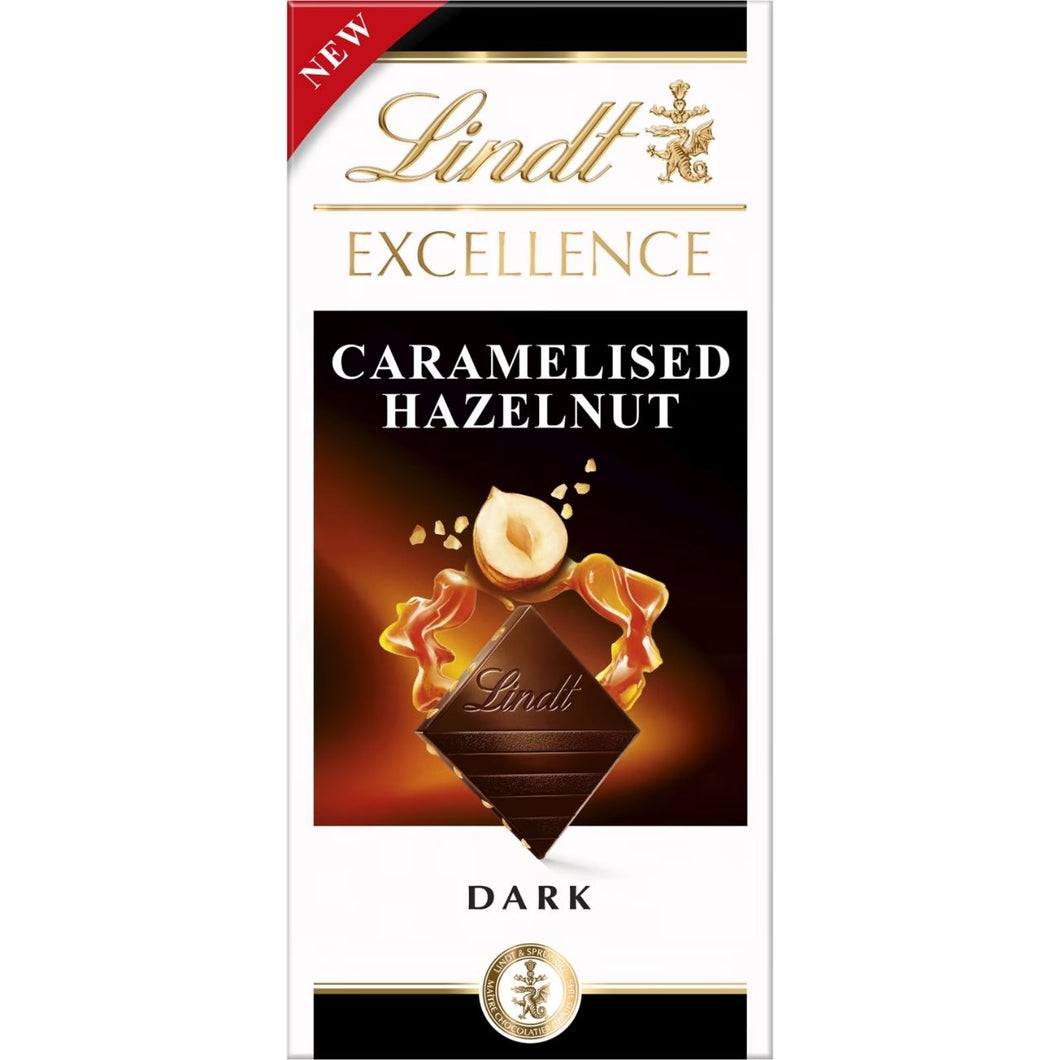 Lindt Excellence Dark Caramelised Hazelnut Bar 100g