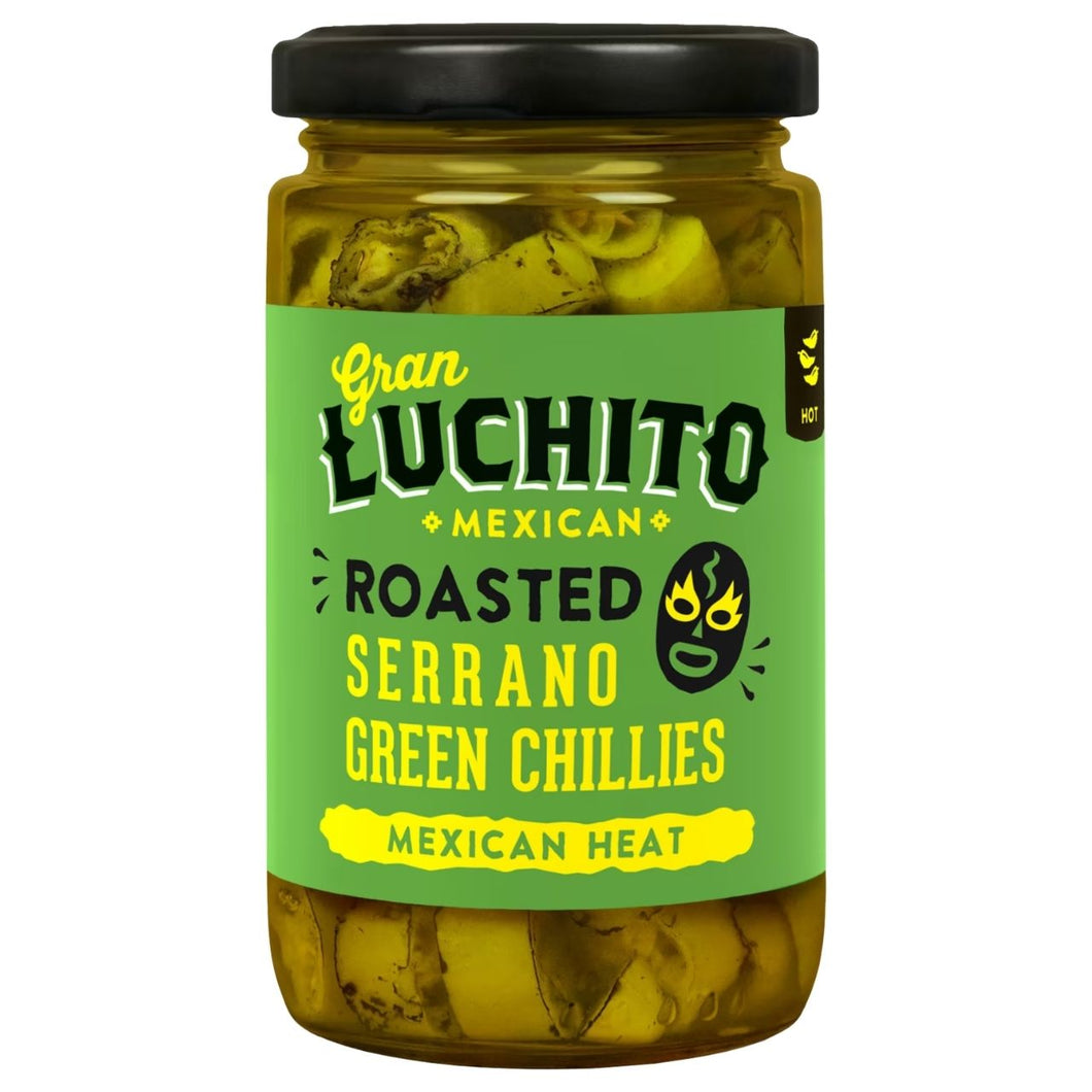 Gran Luchito Roasted Serrano Green Chillies 215g