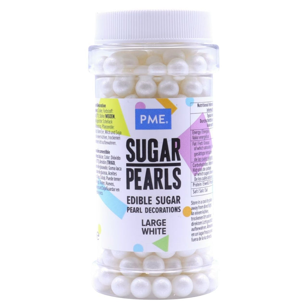 Pme Cake Sugar Pearls - Large White 90g