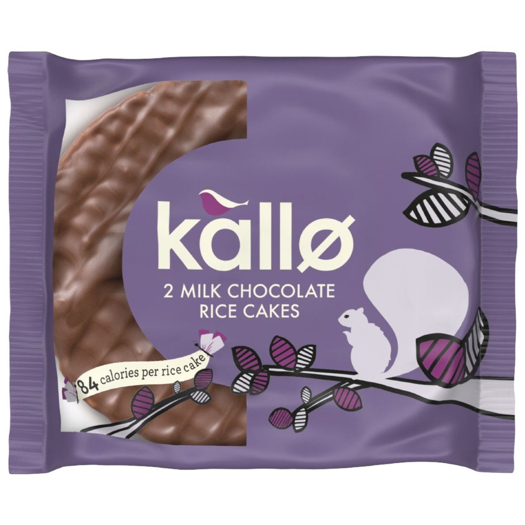 Kallo Milk Chocolate Topped Rice Cakes Twin Pack 33g