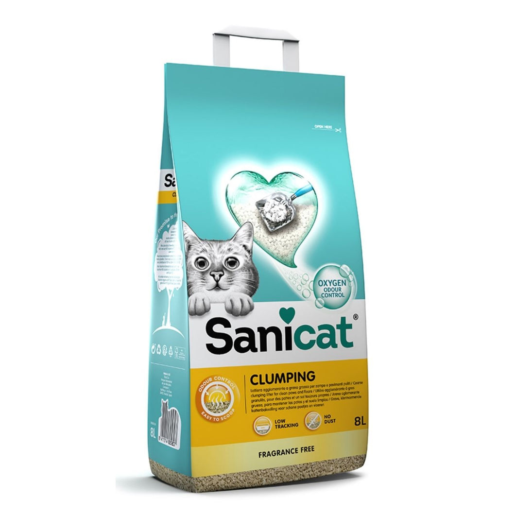 Sanicat Unscented Clumping Cat Litter 8 Litre