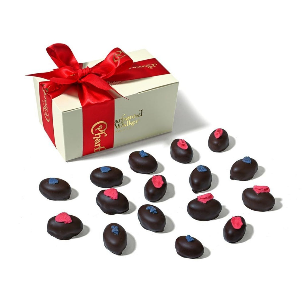 Charbonnel et Walker Large Rose & Violet Cream Ballotin Gift Box with Red Ribbon