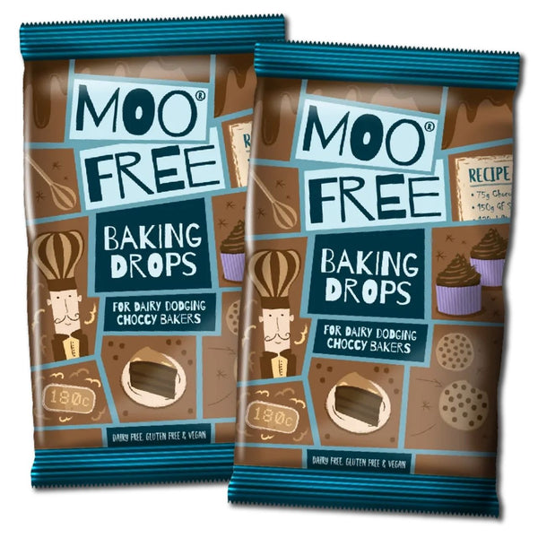 Moo Free Baking Dairy Free & Vegan Milk Chocolate Baking Drops 100g x 2
