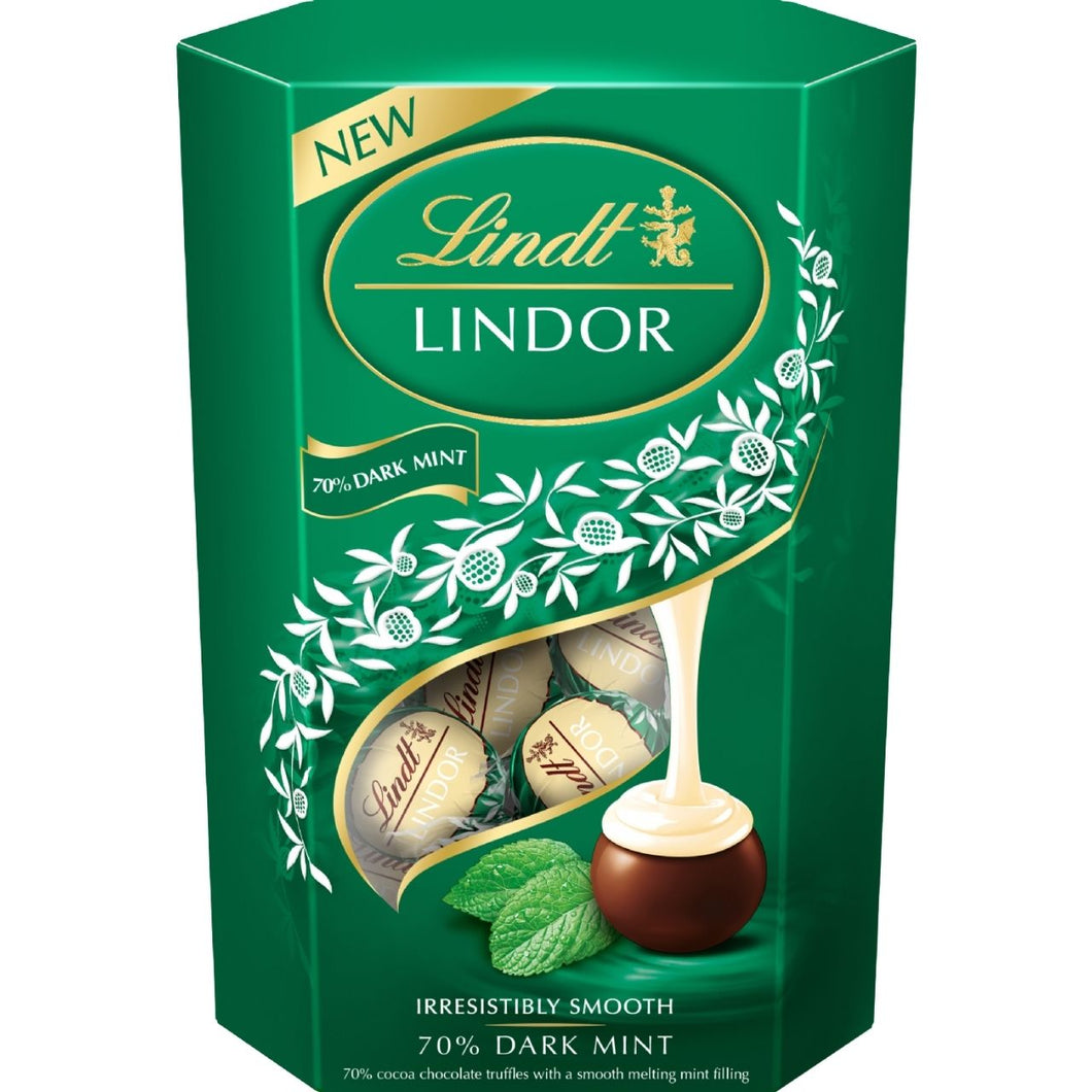Lindt Lindor 70% Dark Mint Cornet 200g