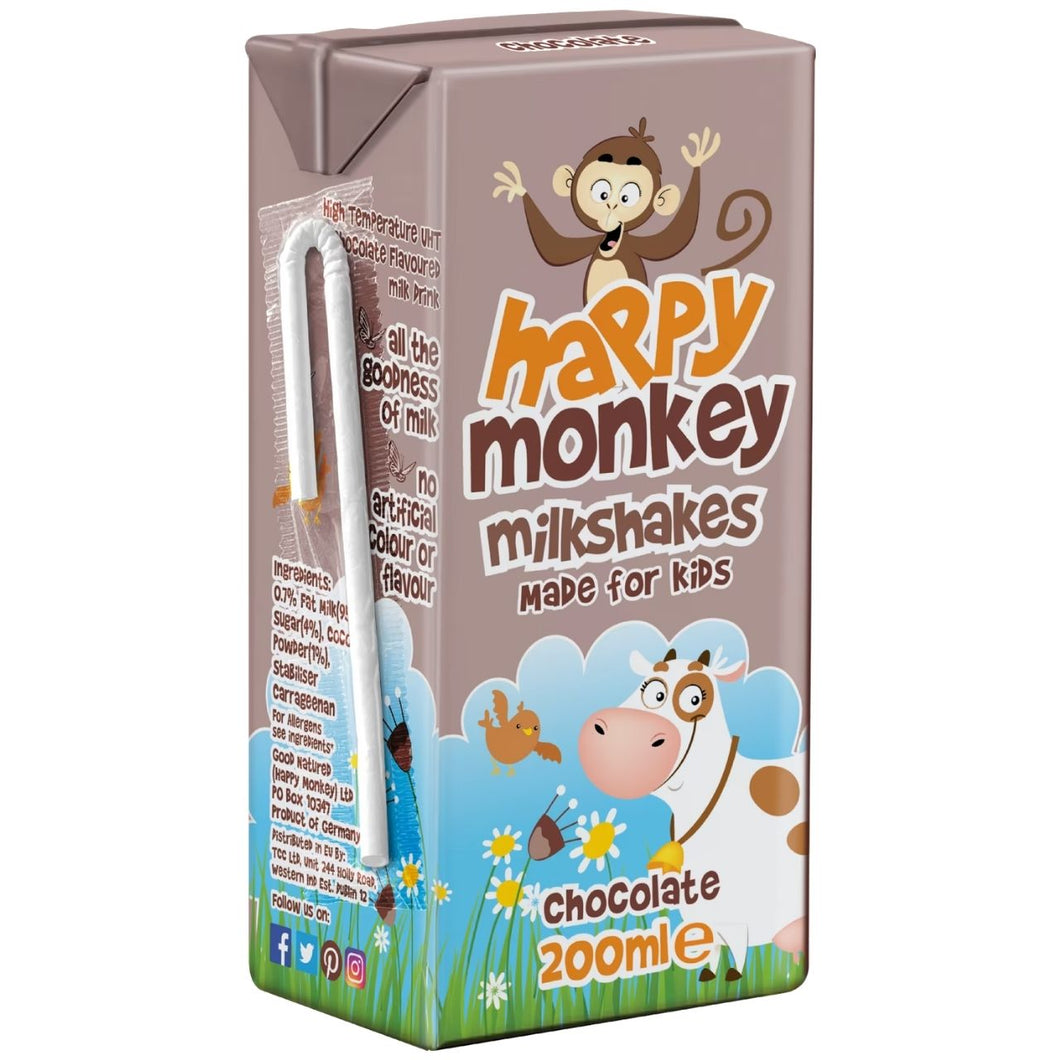 Happy Monkey Milkshakes Made for Kids - Chocolate 200ml