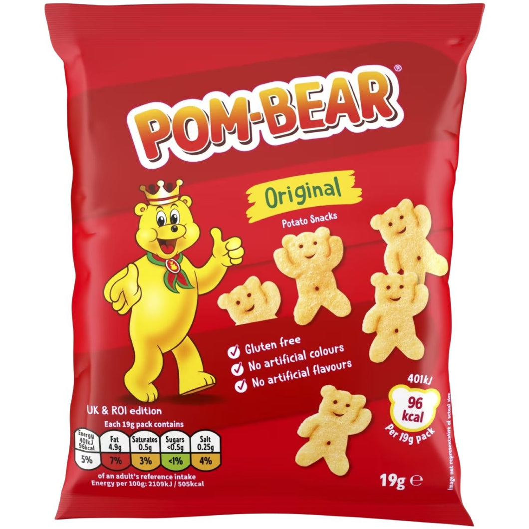 Pom-Bear Teddy Shaped Potato Snacks - Original 19g