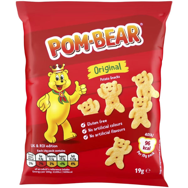 Pom-Bear Teddy Shaped Potato Snacks - Original 19g