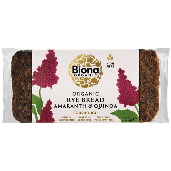 Biona Organic Rye, Amaranth & Quinoa Bread 500g