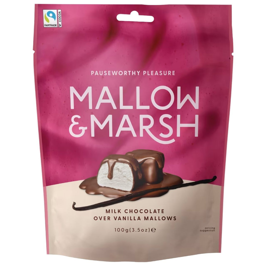 Mallow & Marsh Milk Chocolate over Vanilla Mallows - Bag 100g