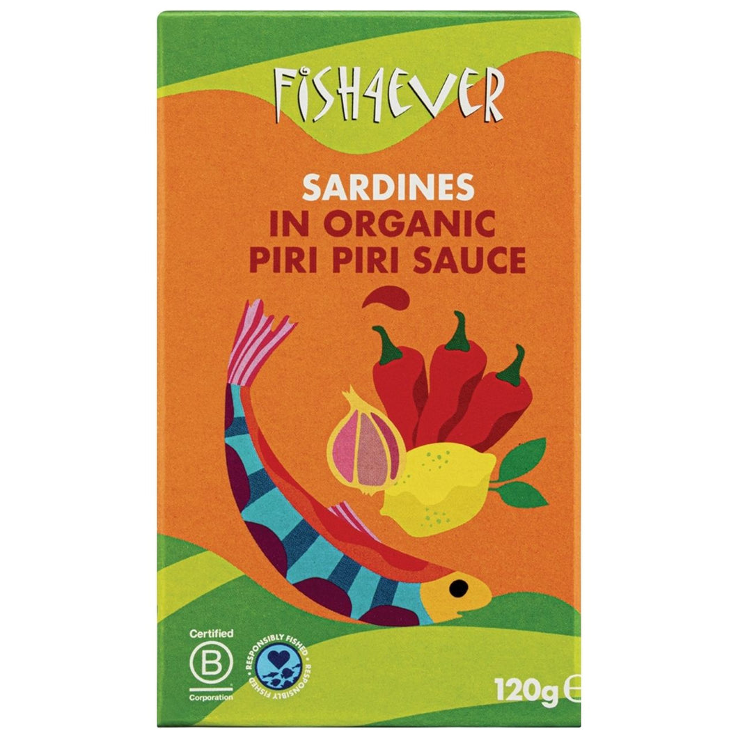 Fish 4 Ever Sardines in Organic Piri Piri Sauce 120g