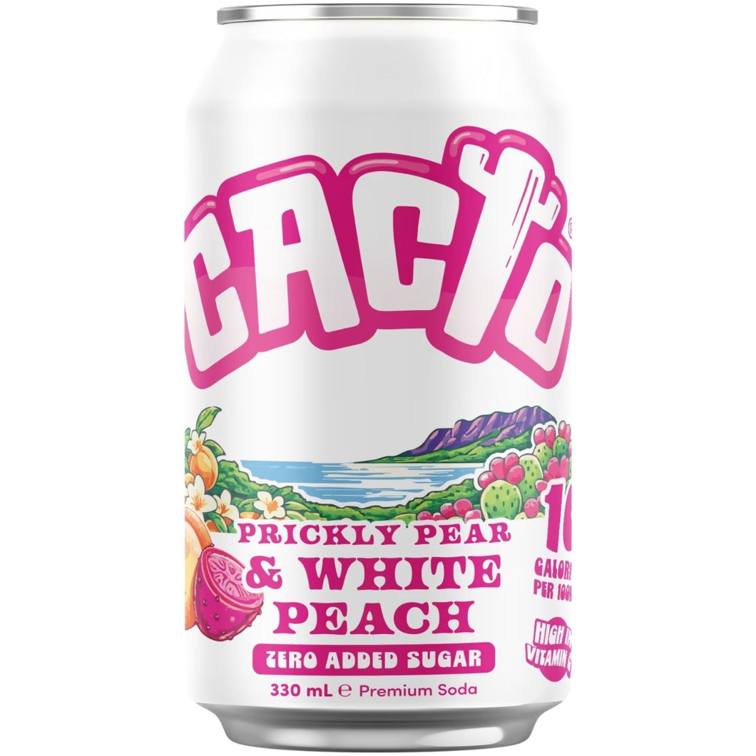 Cacto Prickly Pear & White Peach Premium Soda 330ml