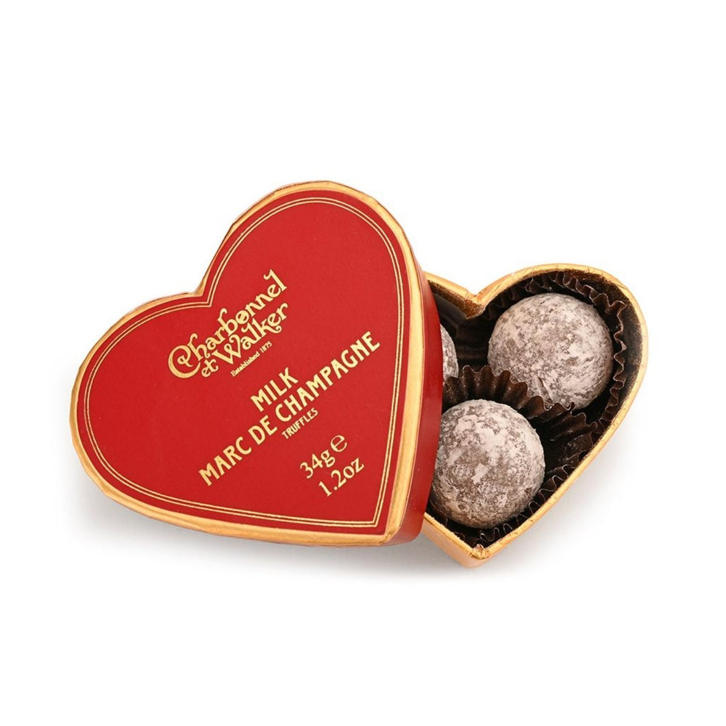 Charbonnel et Walker Milk Marc De Champagne Chocolate Truffles Mini Heart