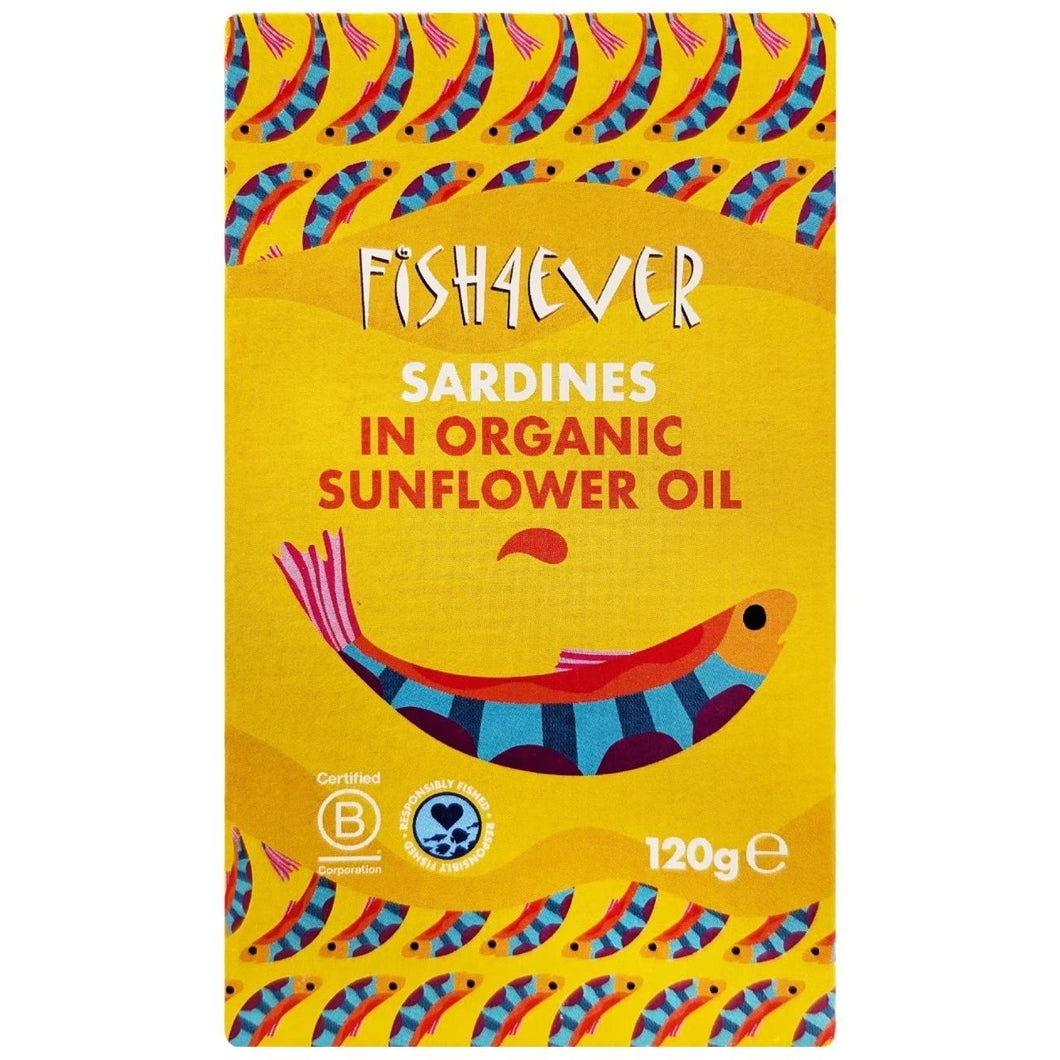 Fish 4 Ever Sardines in Organic Sunflower Oil 120g