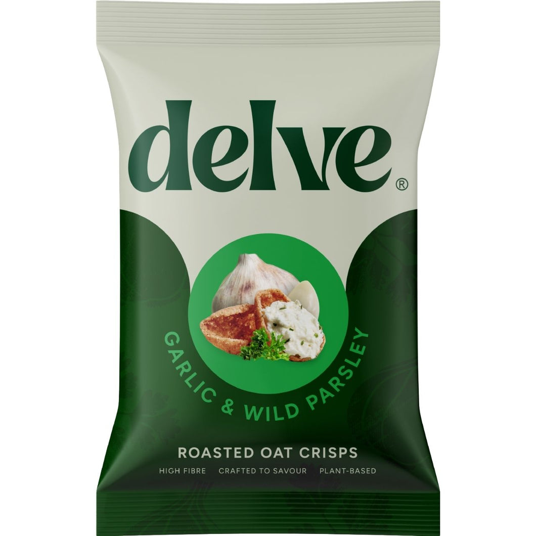 Delve Garlic & Wild Parsley Roasted Oat Crisps 120g