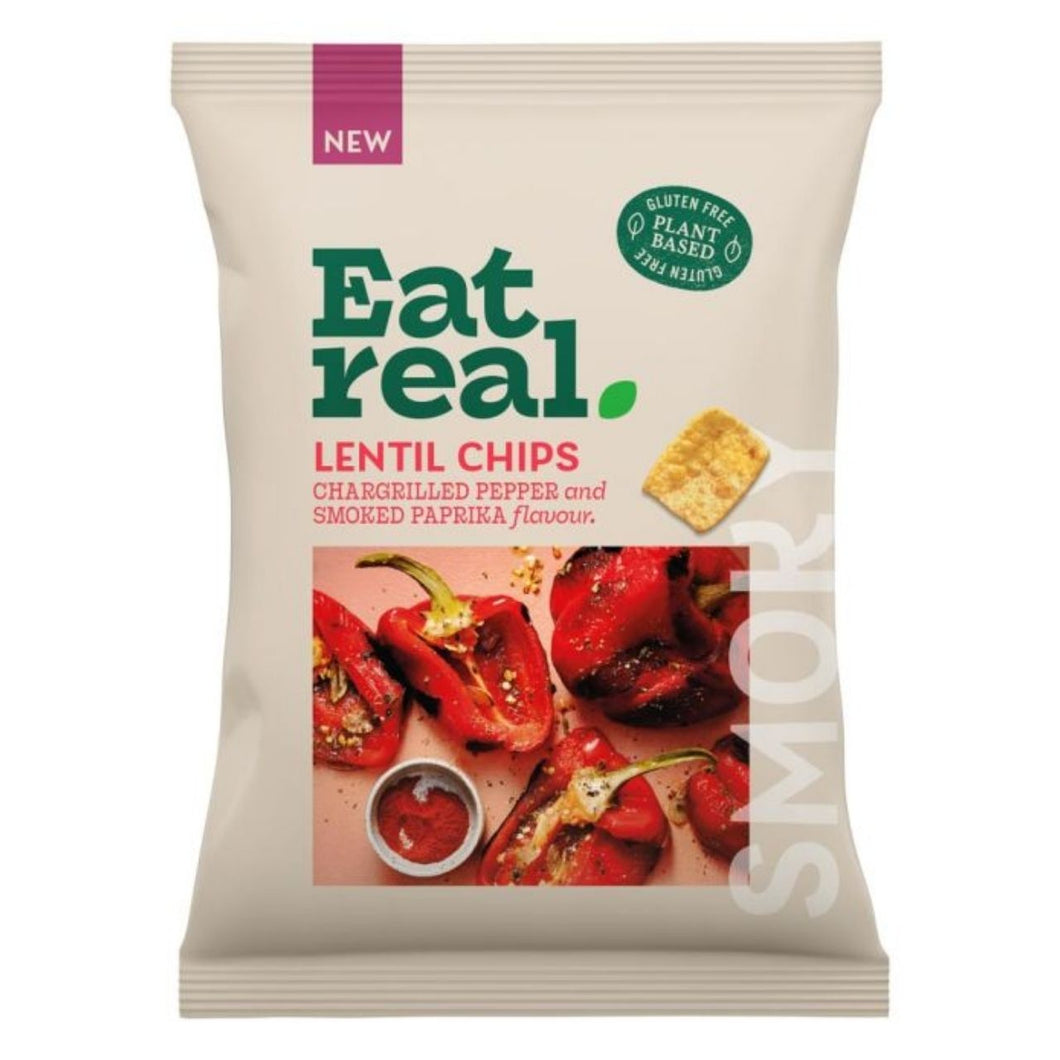 Eat Real Chargrilled Pepper & Paprika Lentil Chips 95g
