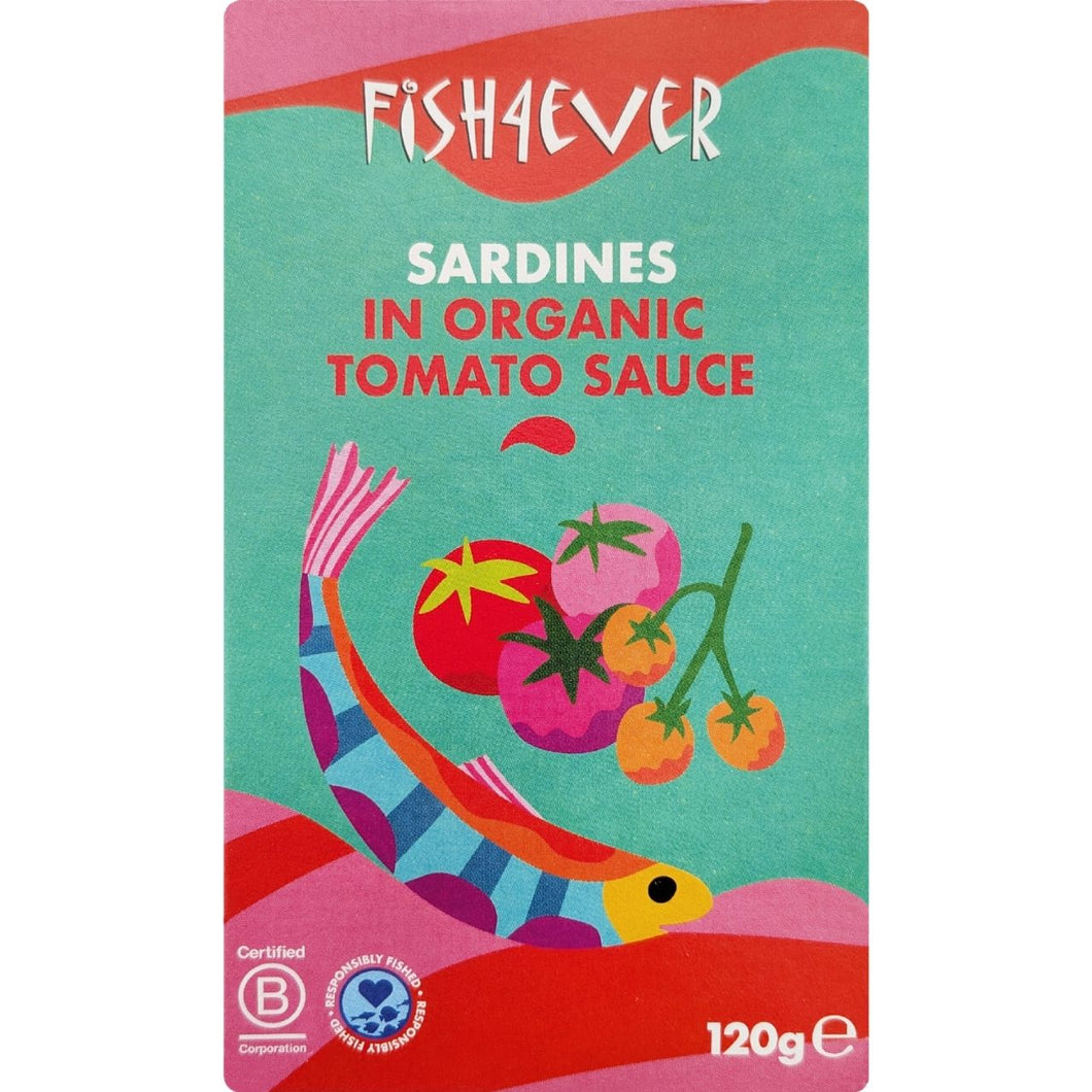 Fish 4 Ever Sardines in Organic Tomato Sauce 120g