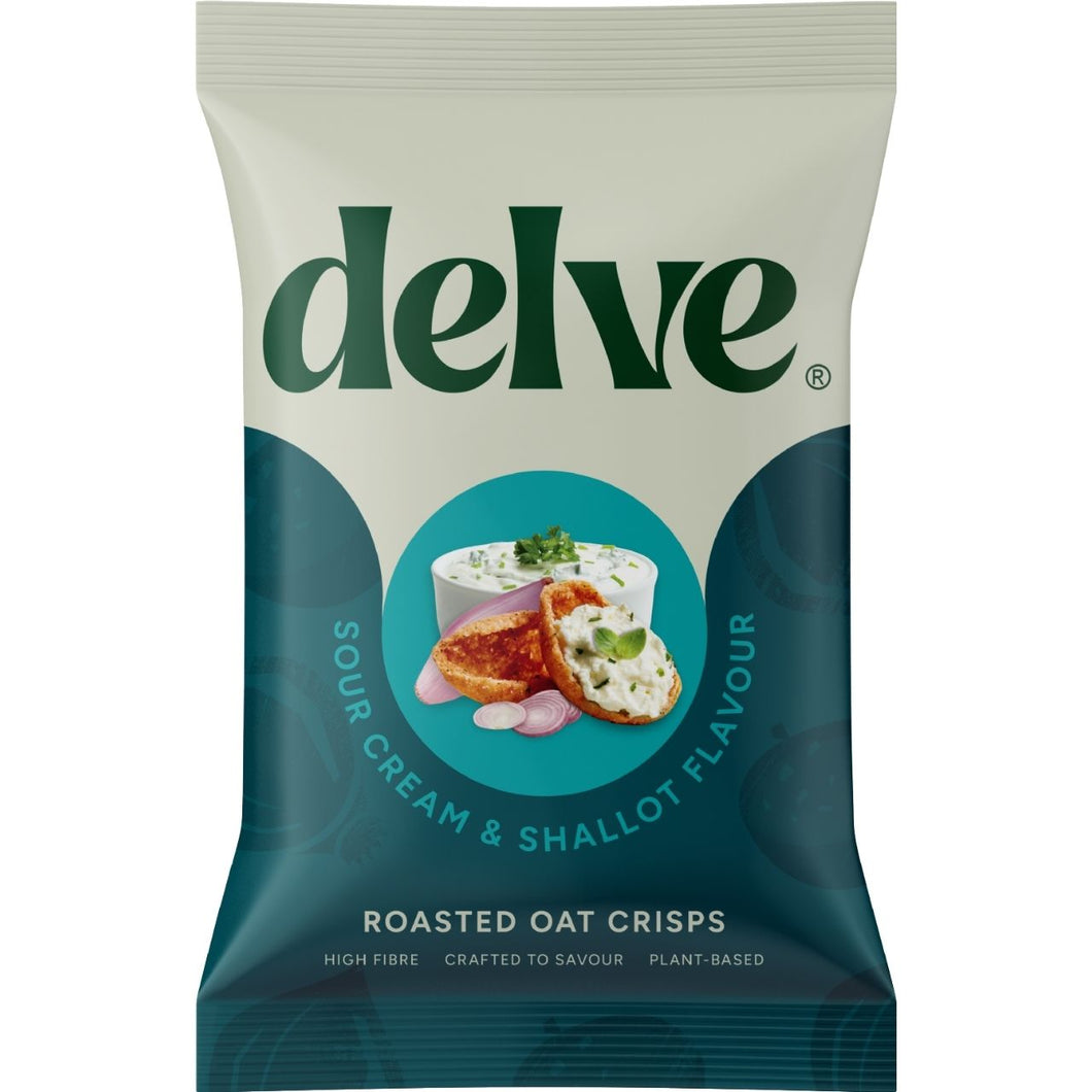 Delve Sour Cream & Shallot Flavour Roasted Oat Crisps 120g