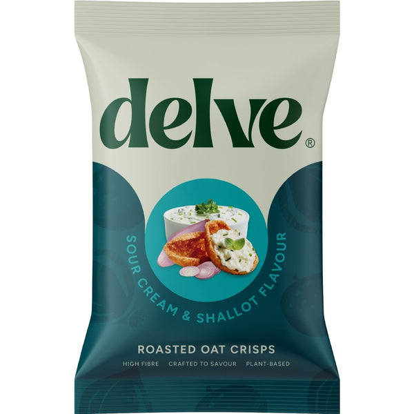 Delve Sour Cream & Shallot Flavour Roasted Oat Crisps 120g
