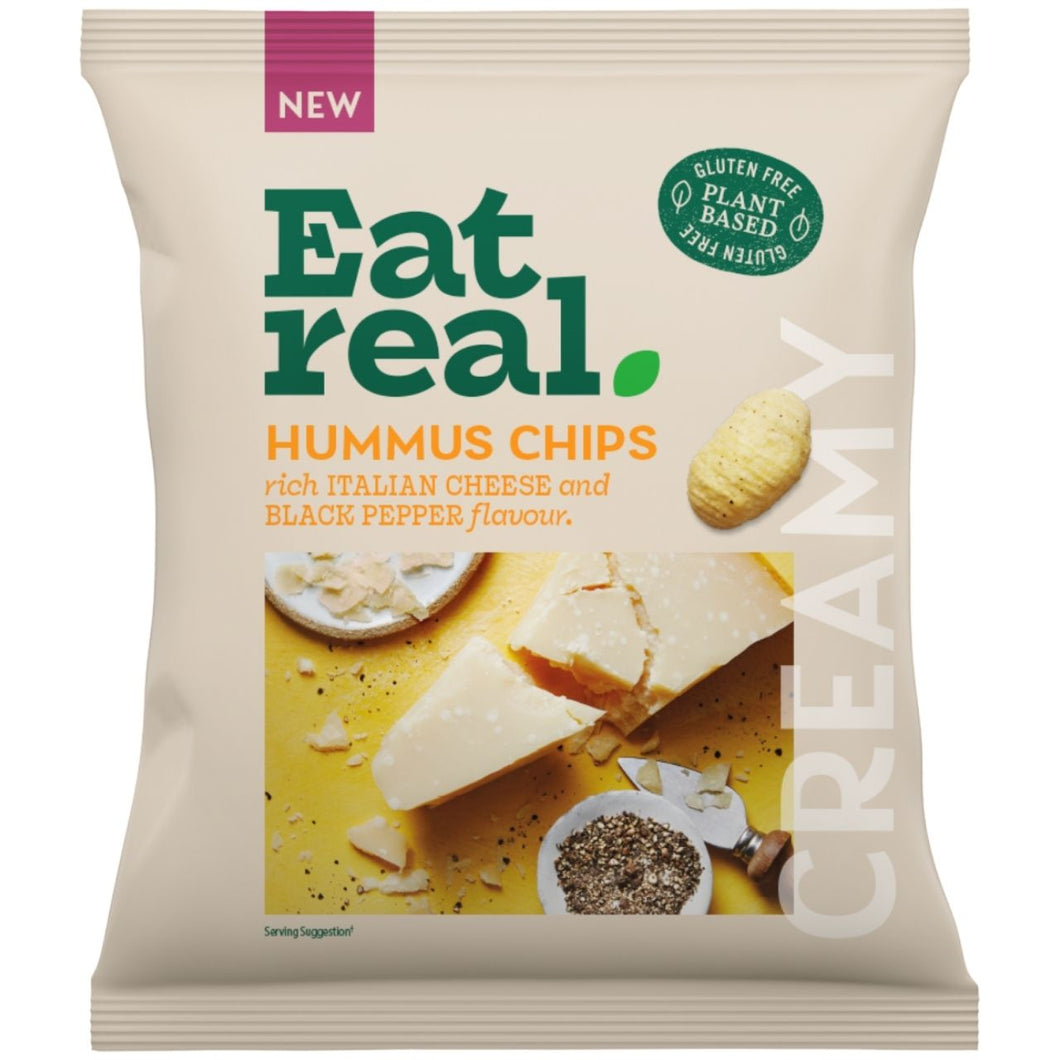 Eat Real Hummus Chips - Rich Italian Cheese & Black Pepper Flavour 45g