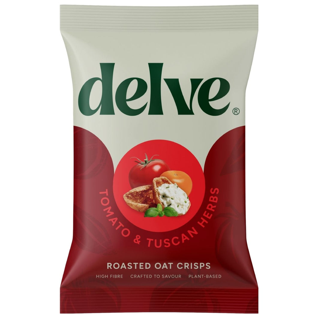 Delve Tomato & Tuscan Herbs Roasted Oat Crisps 120g