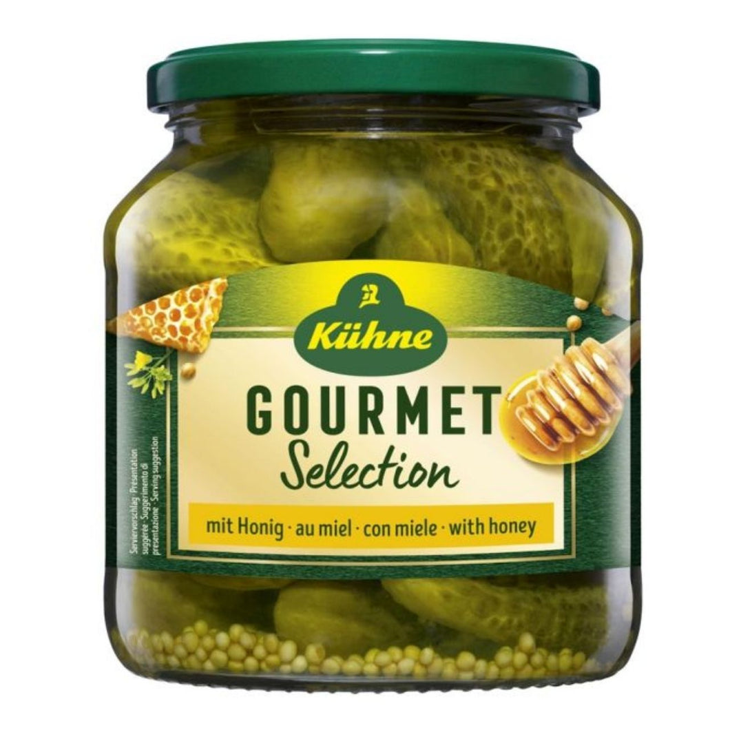 Kuhne Gourmet Selection Gherkins with Honey 530g