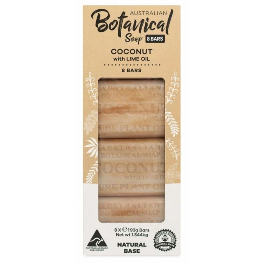 Australian Botanical Soap - Coconut with Lime Oil,  8 x 193g
