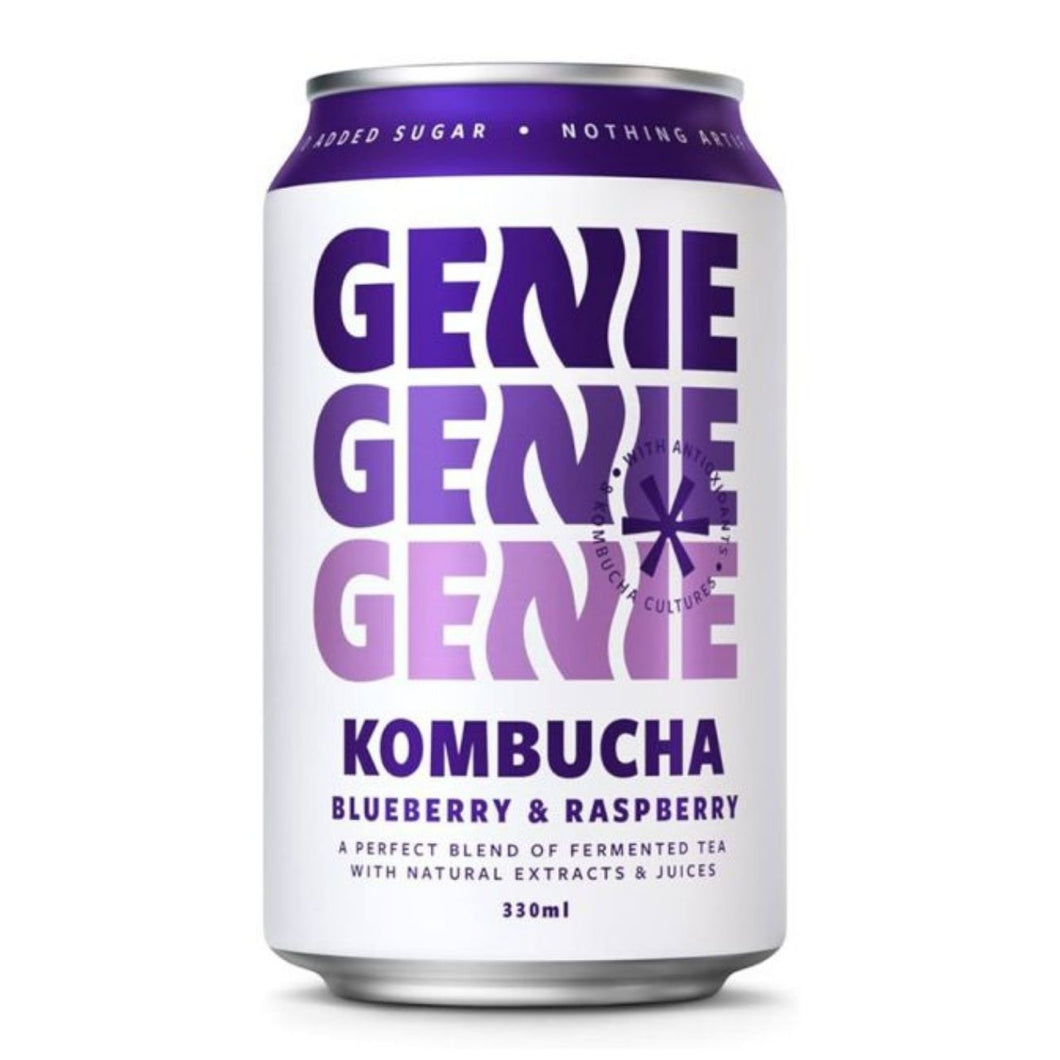Genie Blueberry & Raspberry Kombucha 330ml