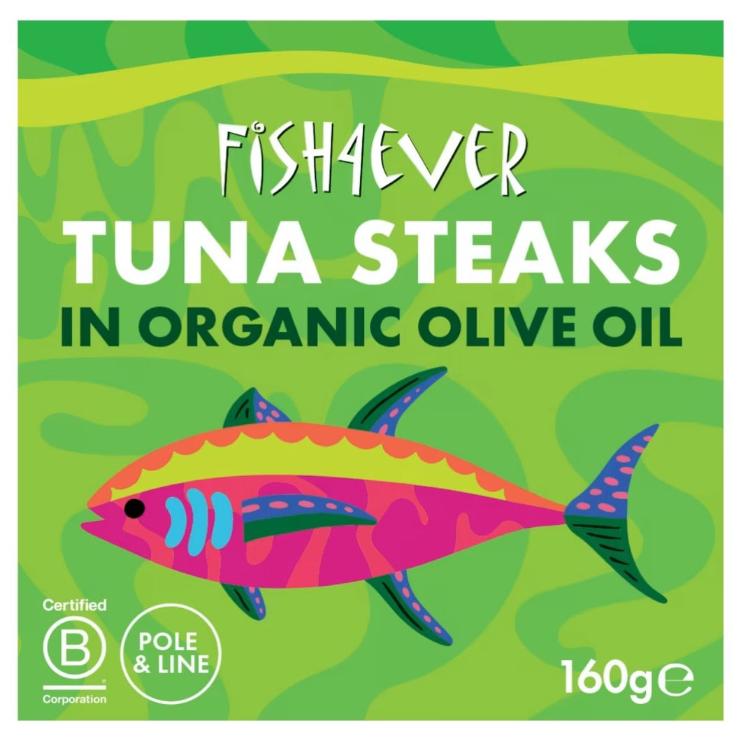Fish 4 Ever Tuna Steaks in Organic Olive Oil 160g