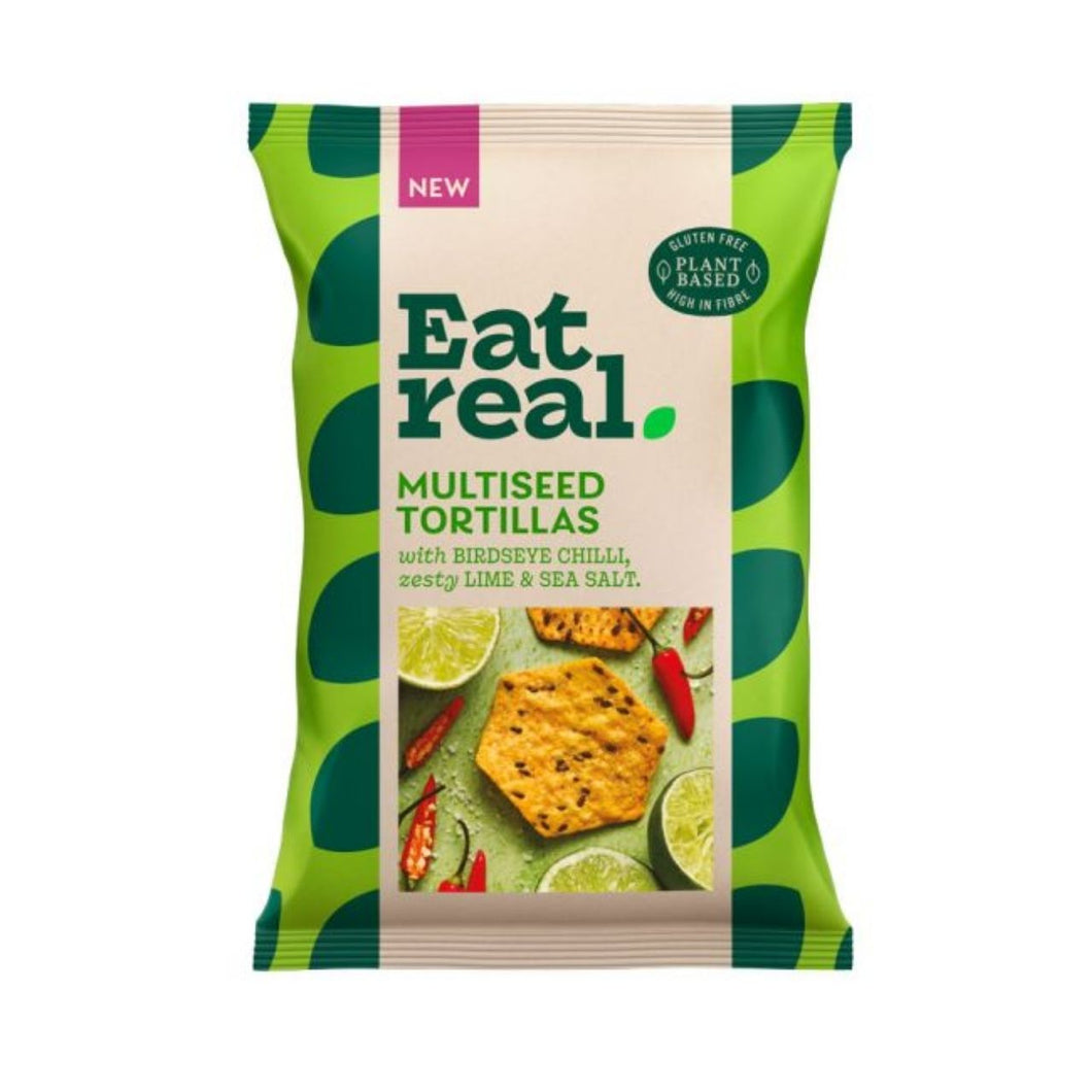 Eat Real Multiseed Tortilla Birdseye Chilli Lime & Sea Salt Chips 160g