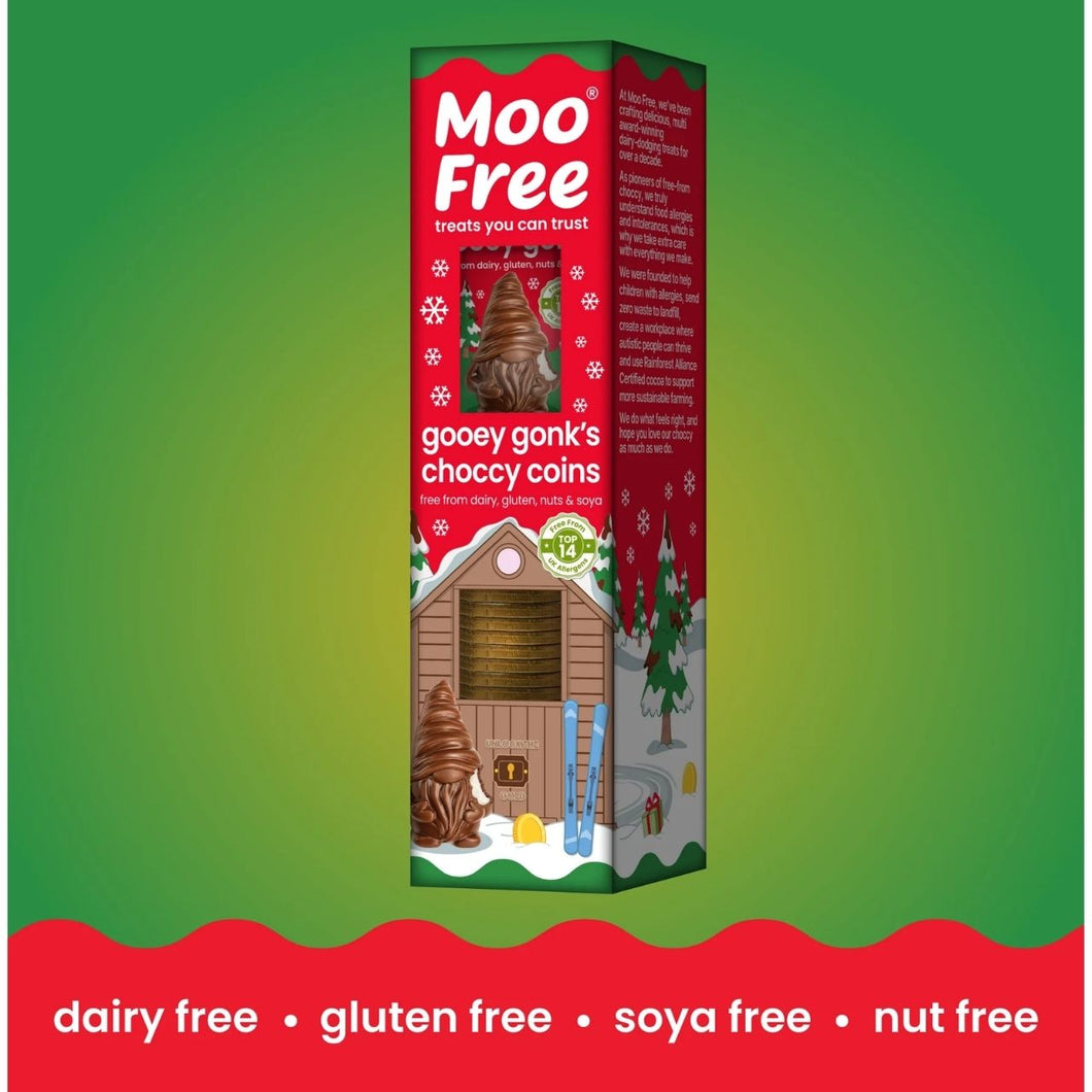 Moo Free  Gooey Gonk's Choccy Coins, 104g