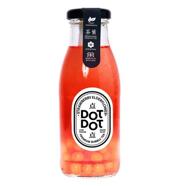 Dot Dot Strawberry Elderflower Bubble Tea Glass Bottle 250ml
