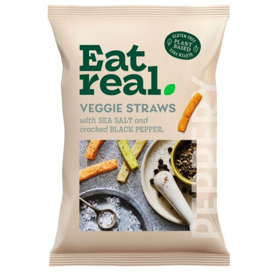 Eat Real Sea Salt & Black Peppercorn Veggie Straws 110g