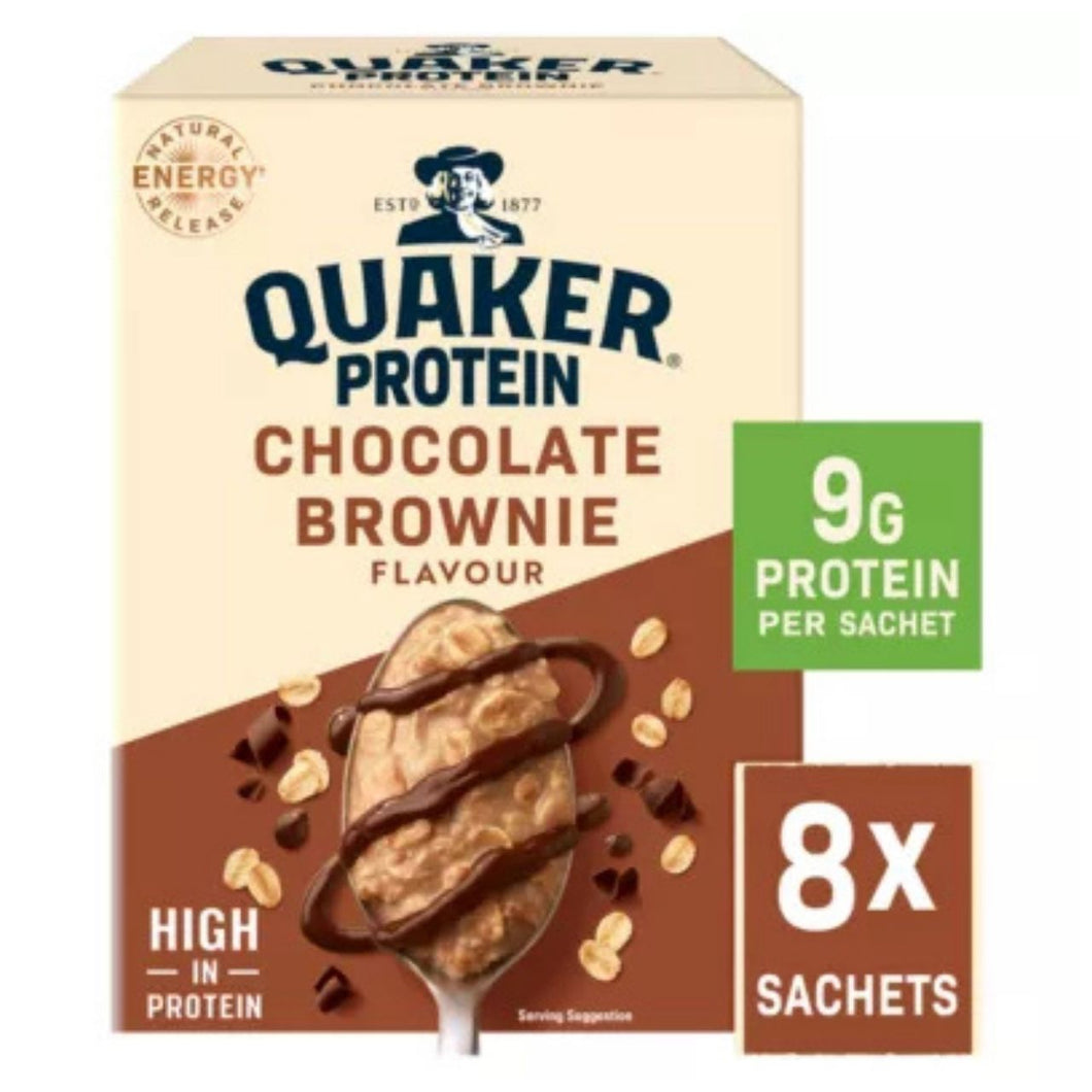 Quaker Oats High Protein Chocolate Brownie Porridge Sachets 8x44g