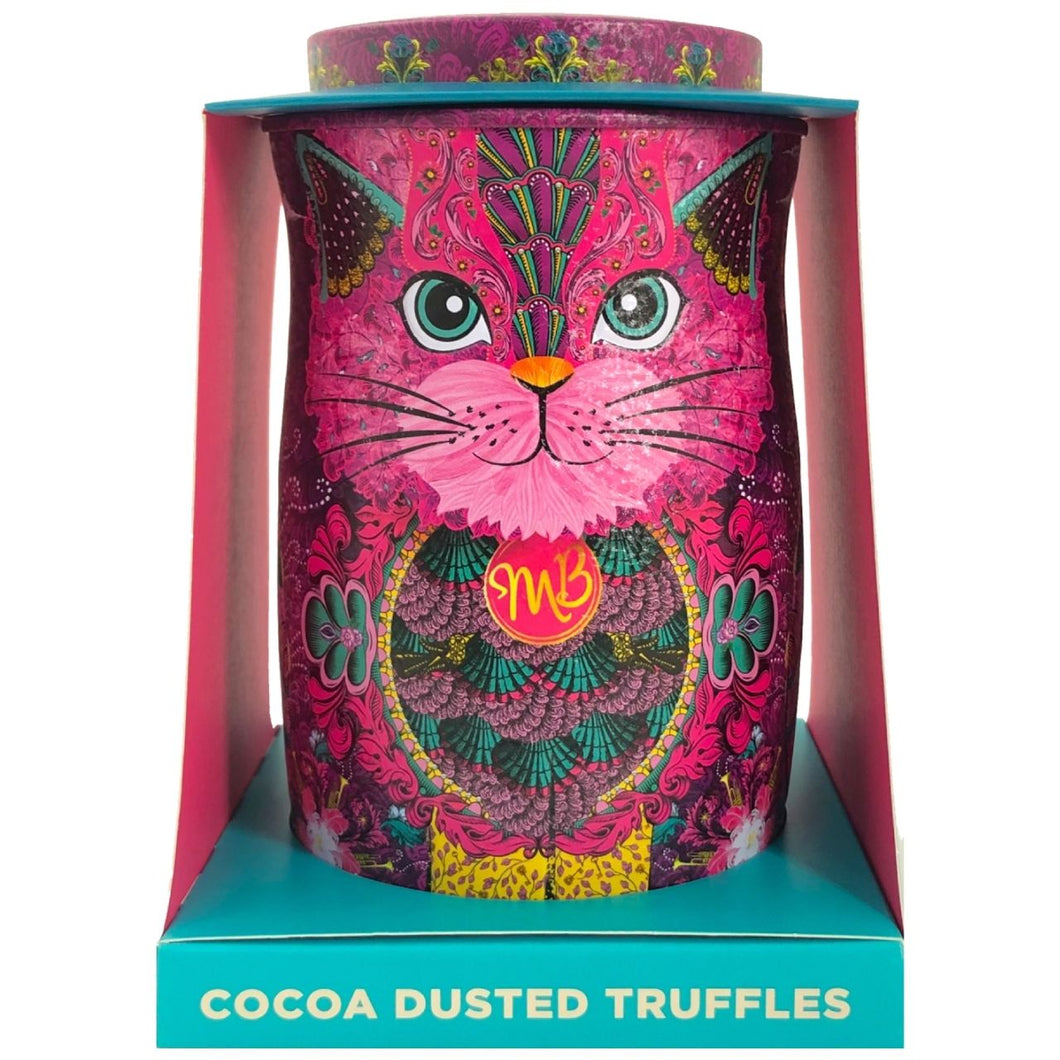 Monty Bojangles Choccy Scoffy Truffles in Persian Pink Cat Tin 135g
