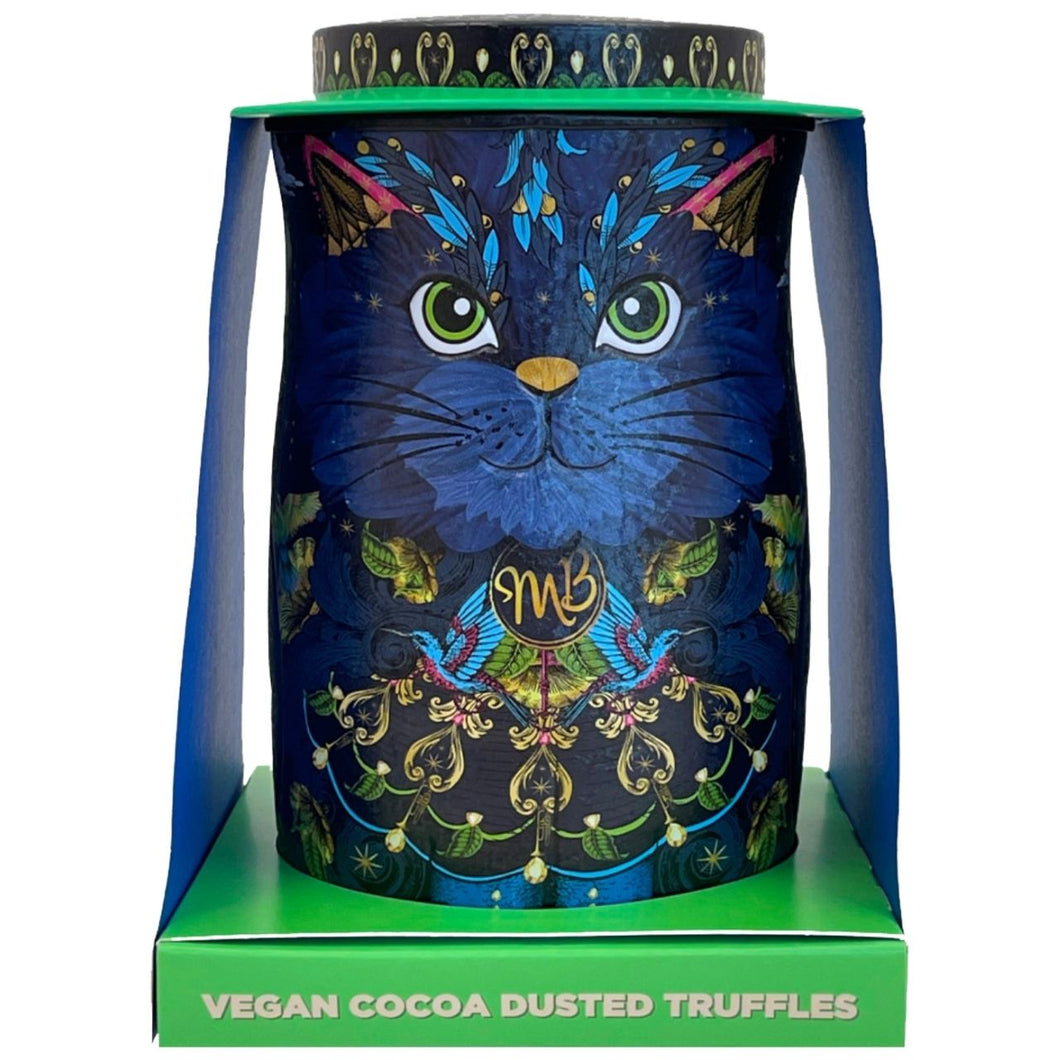 Monty Bojangles Cocoa Nib Nights Vegan Truffles in Midnight Prince Cat Tin 135g