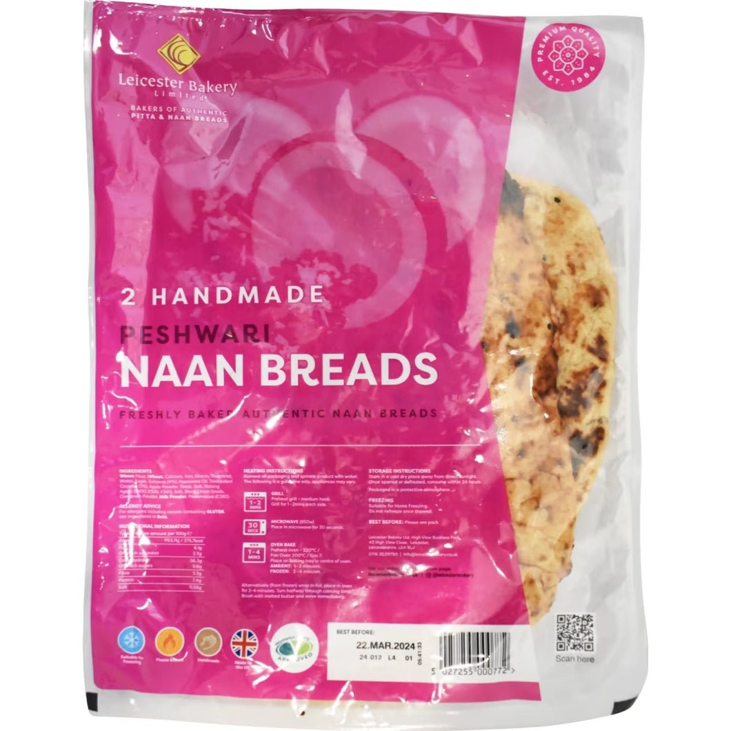 Leicester Bakery 2 Handmade Peshwari Naan Breads