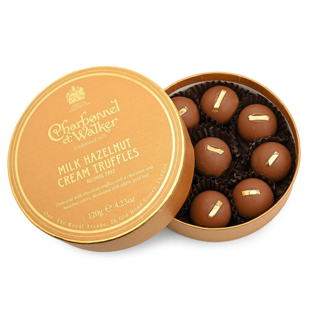 Charbonnel et Walker Milk Hazelnut Cream Truffles with Edible Gold Leaf