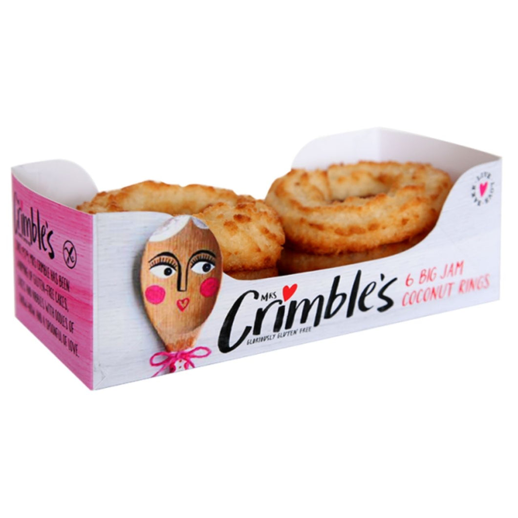 Mrs Crimble's 6 Big Jam Coconut Rings  240g