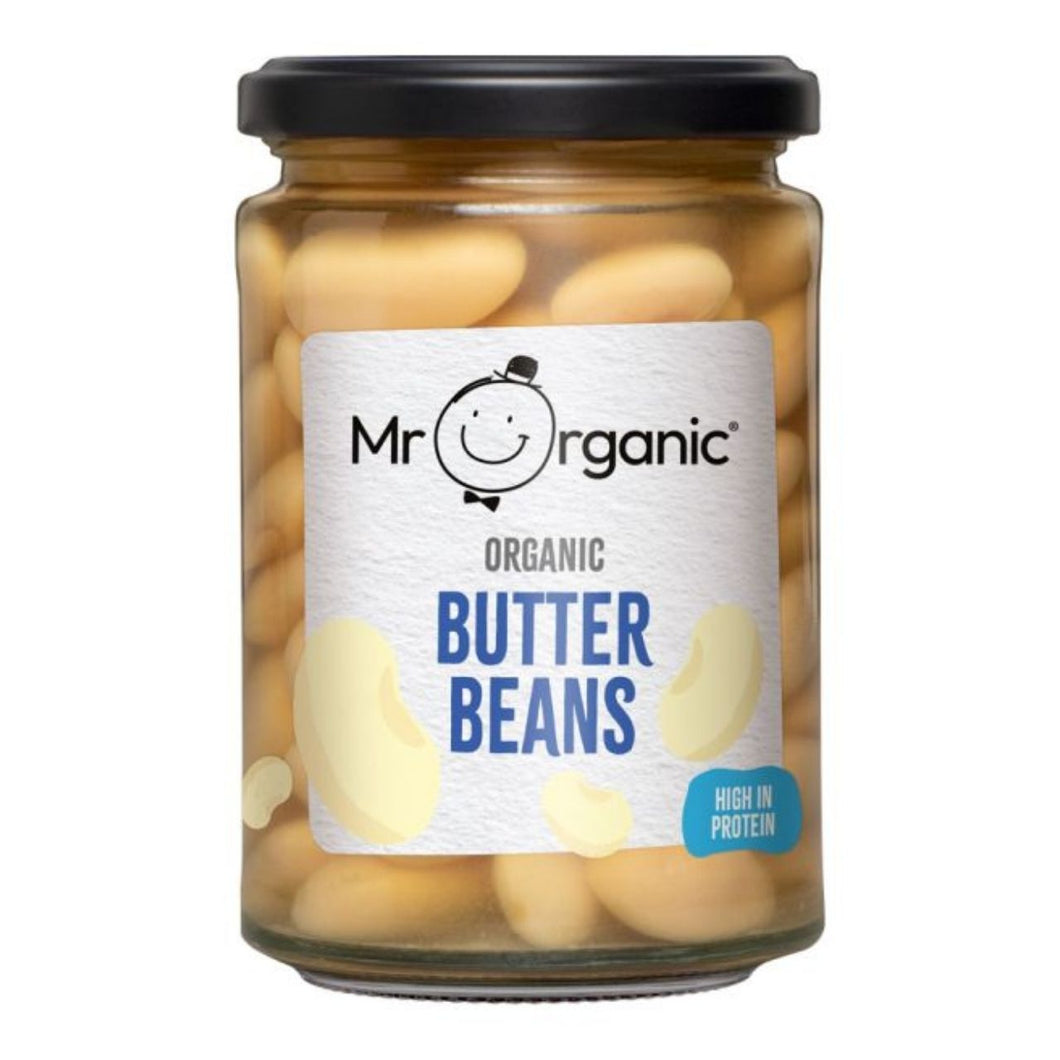 Mr Organic Giant White Butter Beans in Glass Jar 350g