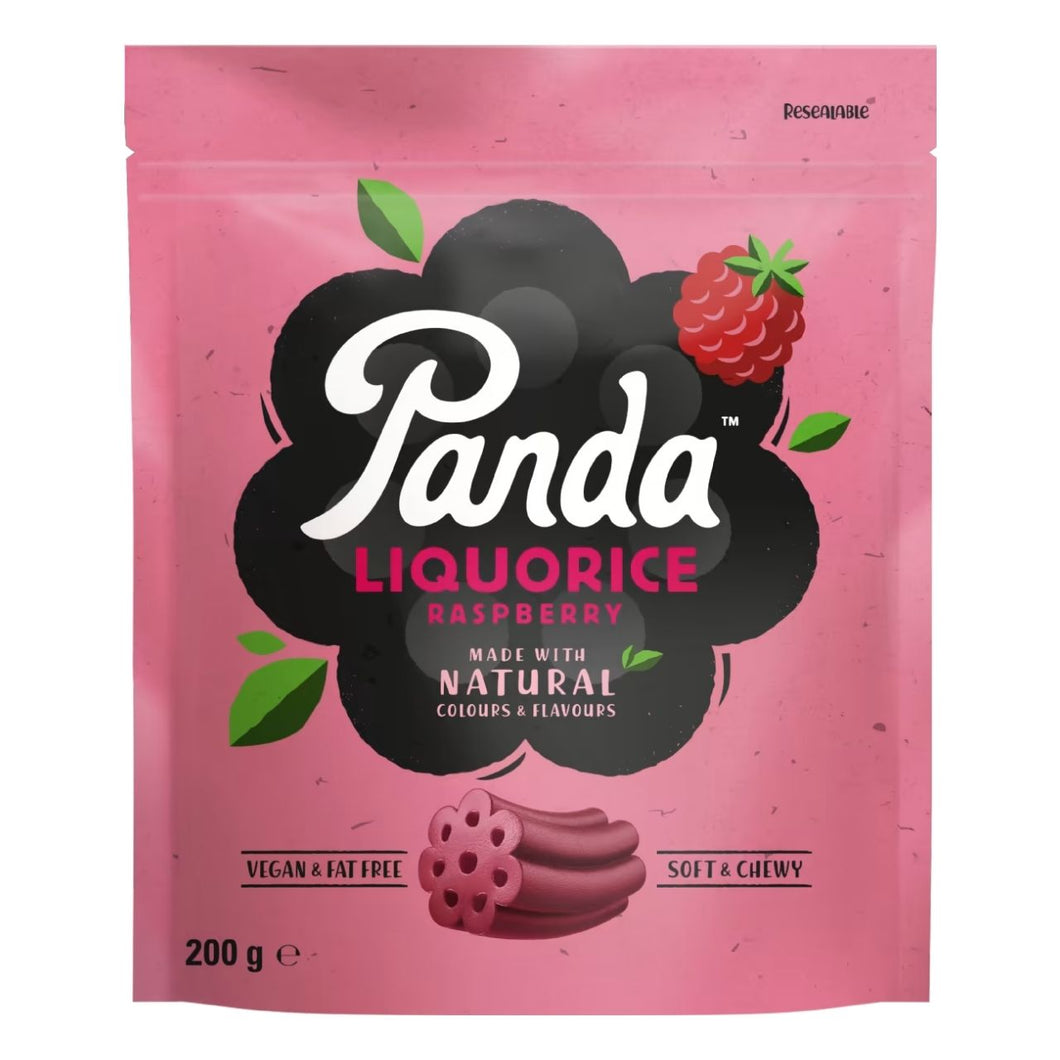 Panda Natural Raspberry Liquorice Bag 200g