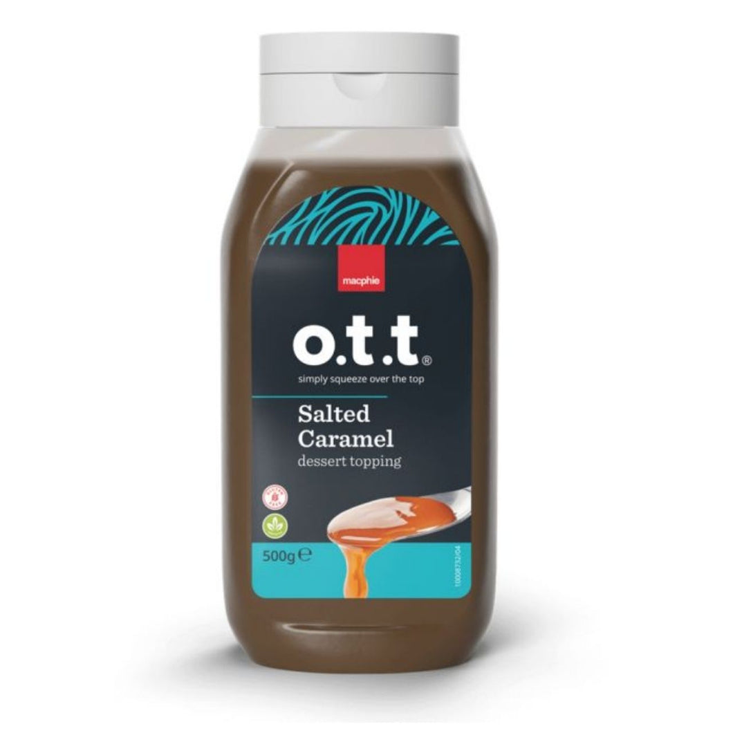 Macphie o.t.t Salted Caramel Dessert Topping Sauce 500g