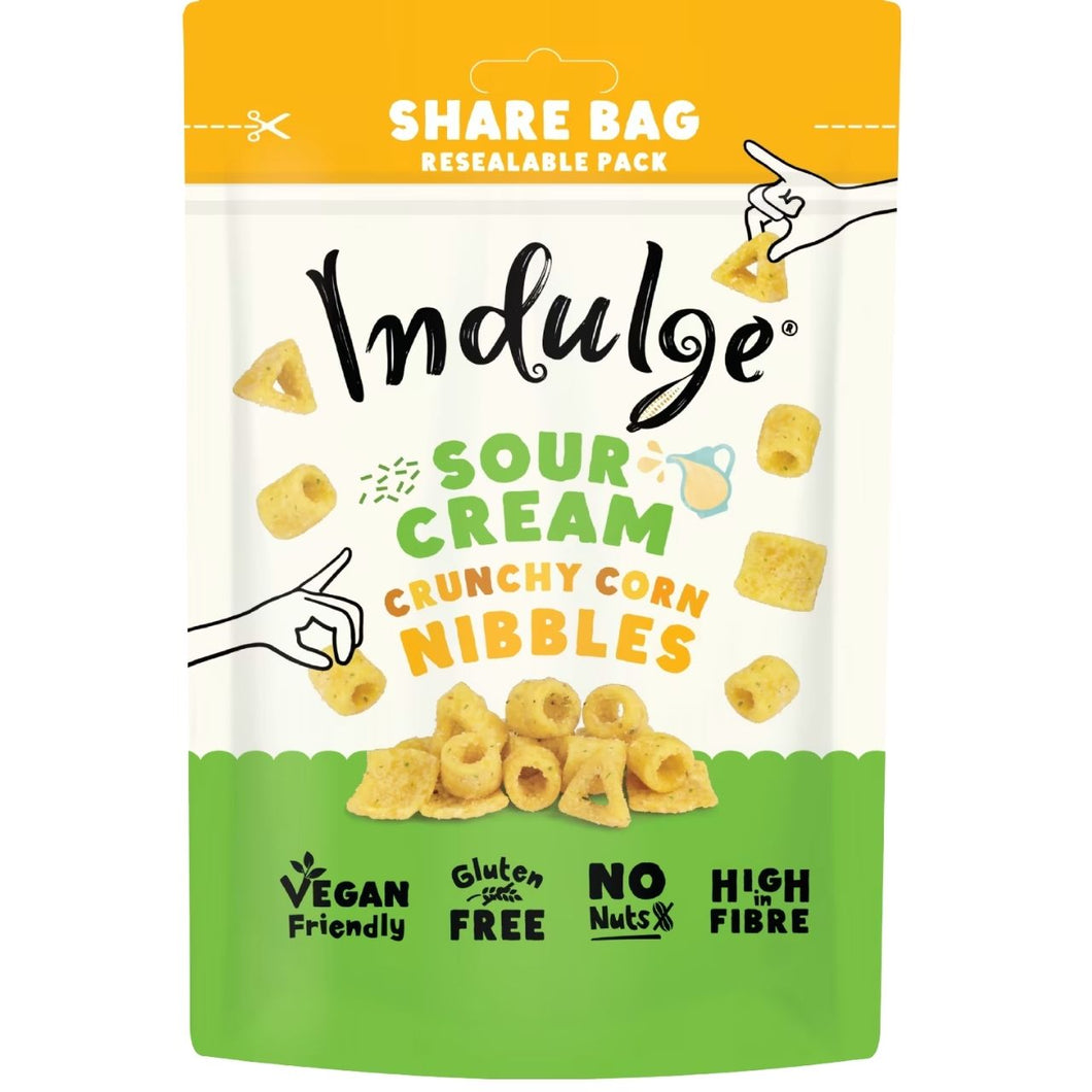Indulge Crunchy Corn Nibbles - Sour Cream 100g
