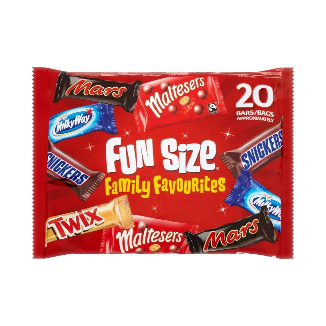Mars Snickers Twix Maltesers & Milky Way Funsize Milk Chocolate Bars 20per Pack